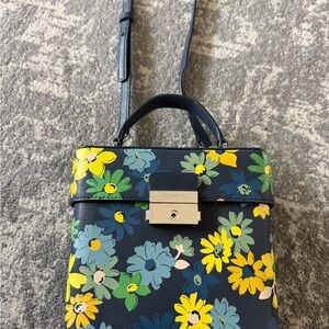 kate spade Navy Floral Top-Handle Satchel with Yellow & Green Accents